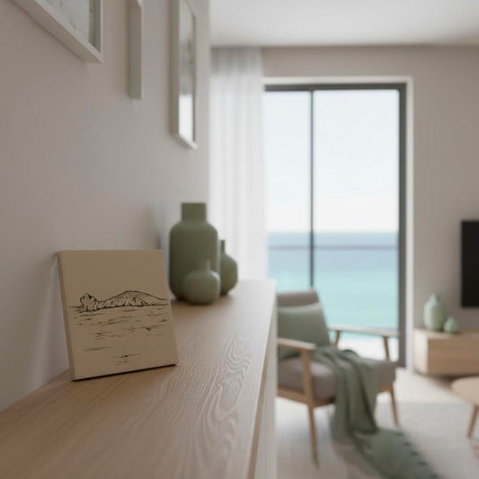 Mattonella artigianale dipinta a mano- Capo Caccia- Alghero