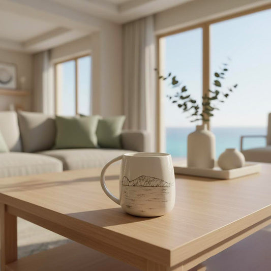 Tazza artigianale dipinta a mano-Capo Caccia-Alghero