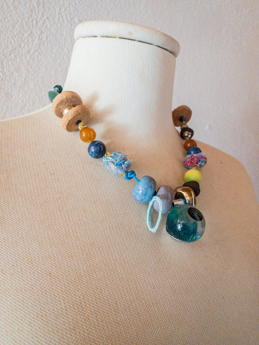 Palau necklace- Collana artigianale multicolor mix e ceramica - PhaniaC