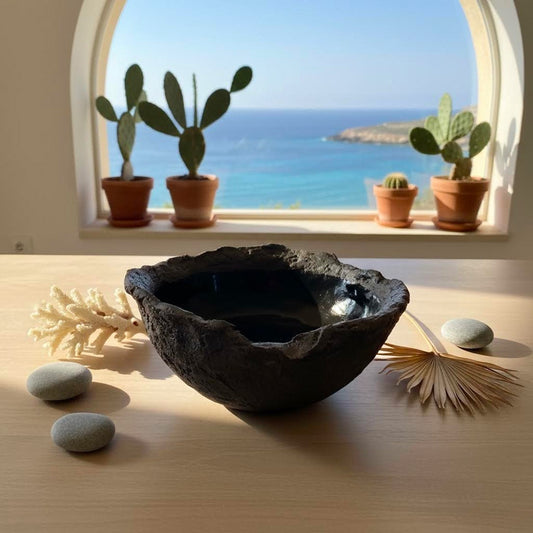 Perda Niedda- Ciotola scultura in ceramica nera