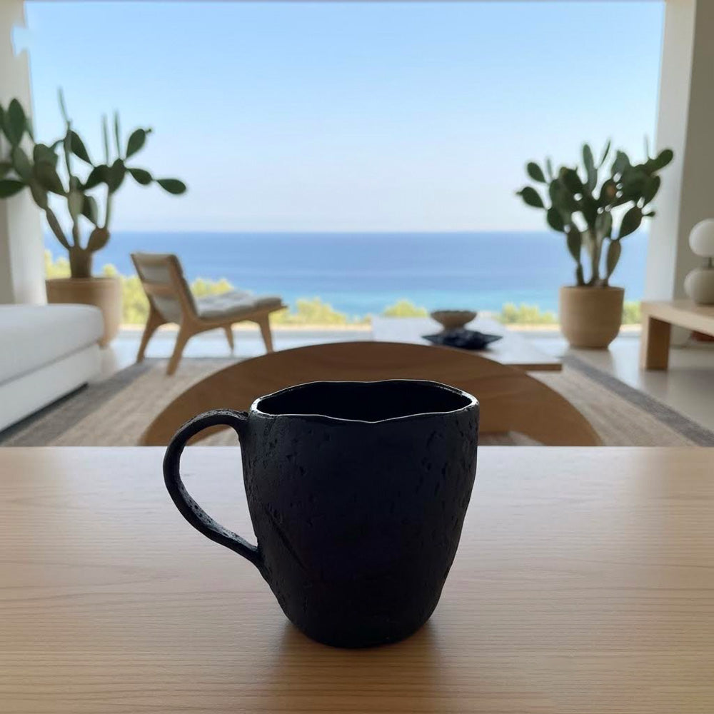 Perda Niedda- Tazza Mug artigianale in ceramica nera