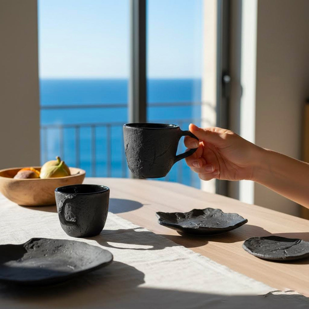 Perda Niedda- Tazza Mug artigianale in ceramica nera
