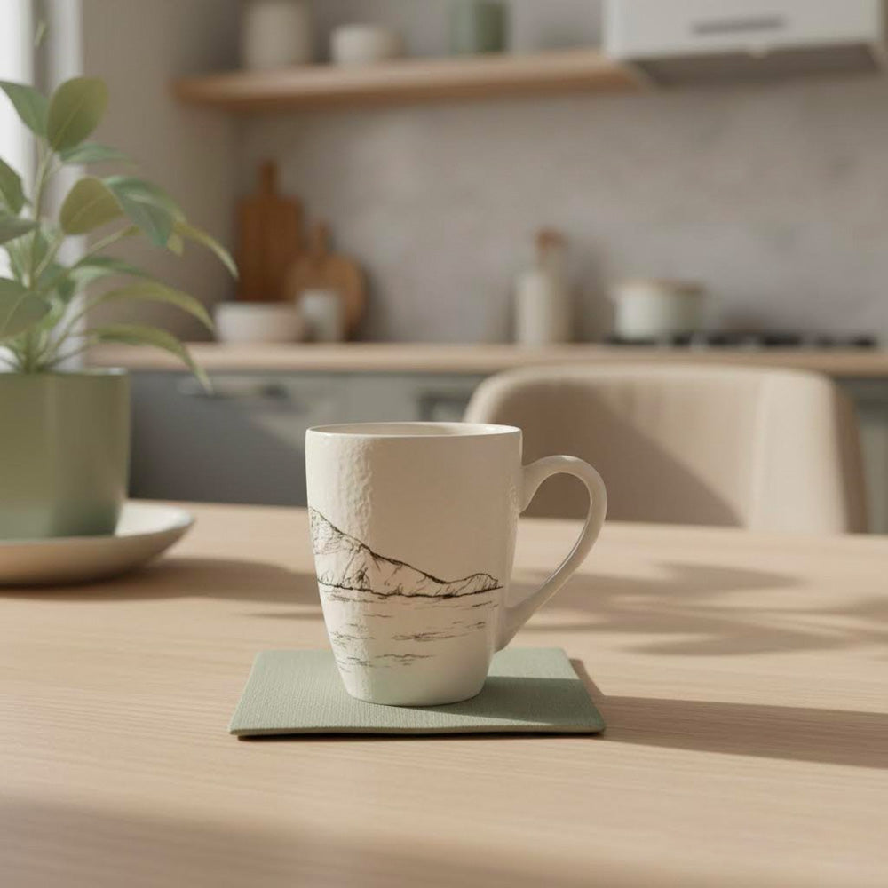 tazza artigianale in terraglia dipinta a mano-capo caccia-alghero