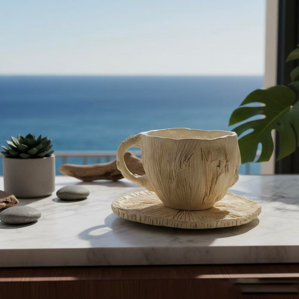 Neptune- tazza scultura artigianale in gres