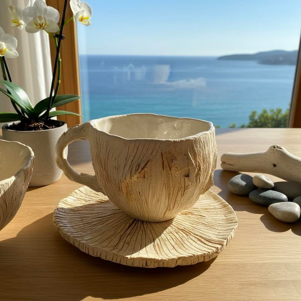 Neptune- tazza scultura artigianale in gres